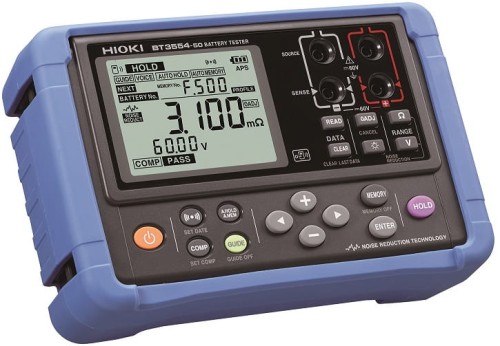 Tester akumulatorów HIOKI BT3554-92 mierzy rezystancję wewnętrzną, napięcie i temperaturę akumulatora. Jest w ofercie Labimed Electronics.