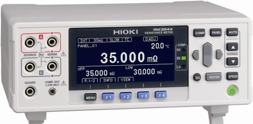 Miliomomierz HIOKI RM3544 firmy HIOKI mierzy z dokładnością 0,02% na podzakresach 30 mΩ - 3 MΩ  z najlepszą rozdzielczością 1 µΩ, przy prądzie pomiarowym od 300 mA do 500 nA DC. Oferuje Labimed Electronics.