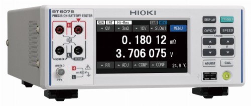 Laboratoryjny tester akumulatorów BT6075 HIOKI mierzy precyzyjnie rezystancję wewnętrzną i napięcie akumulatorów  o dużej pojemności  stosowanych w pojazdach elektrycznych. Oferuje  firma Labimed Electronics.