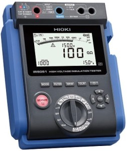 HIOKI IR5051-90 - miernik rezystancji izolacji 250 V-5 kV DC, 10 TΩ , test rezystancji PV, prąd upływowy, pojemność, PI, DAR, DD, pamięć,  IP65, interfejsy USB i Bluetooth®, adapter bezprzewodowy Z3210 w komplecie